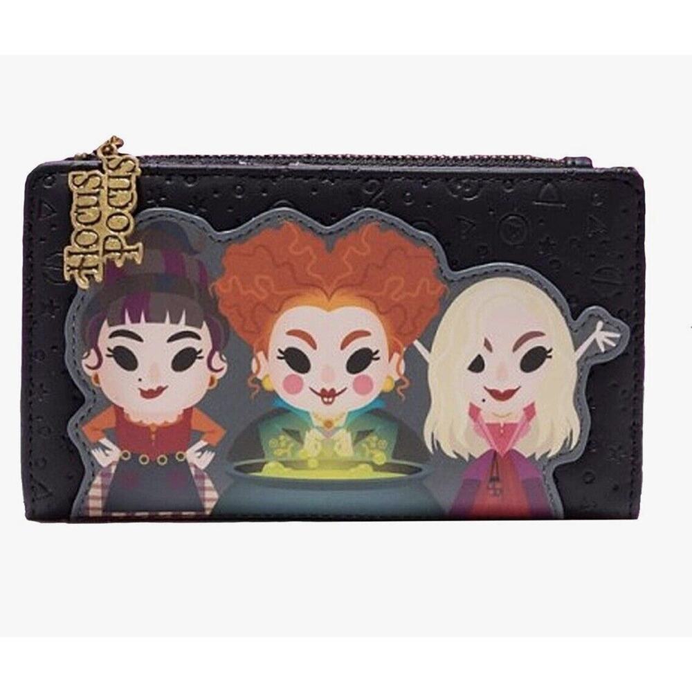 Loungefly Hocus Pocus Sanderson Sisters Wallet Chibi Cauldron Folding Disney NWT